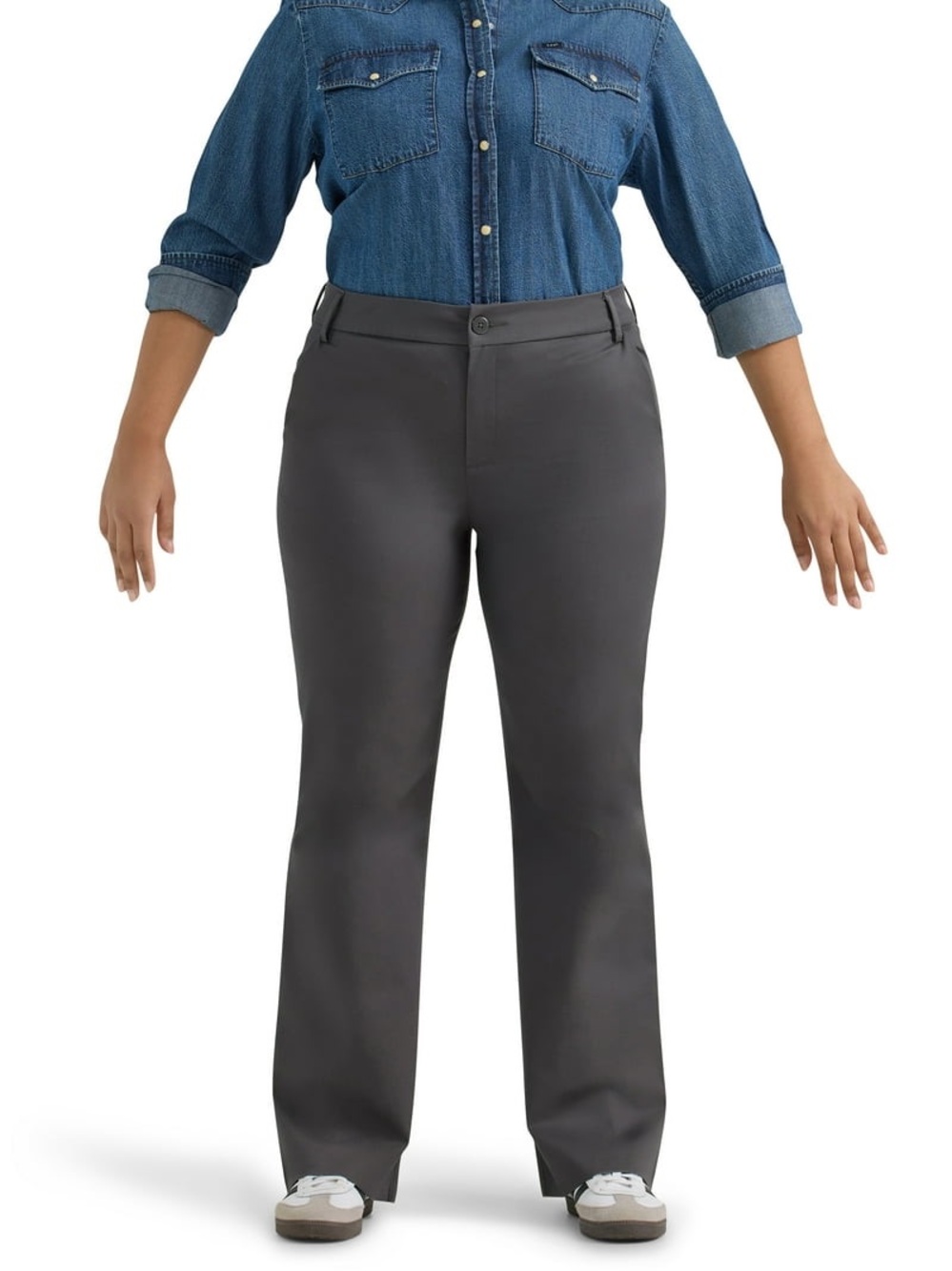 NWT Lee® Women's Plus Mid Rise Wrinkle Free Bootcut Pant